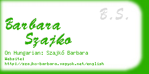 barbara szajko business card