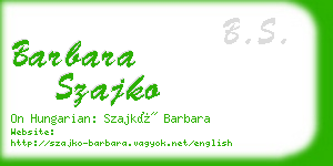 barbara szajko business card